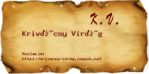 Krivácsy Virág névjegykártya